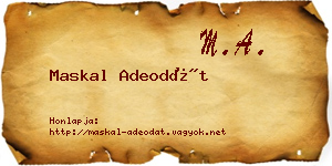 Maskal Adeodát névjegykártya